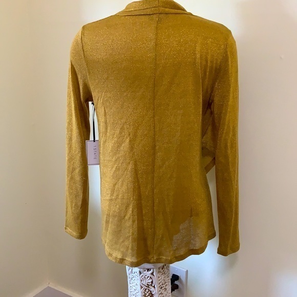1. State gold/sparkle holiday blouse Medium - Picture 4 of 6